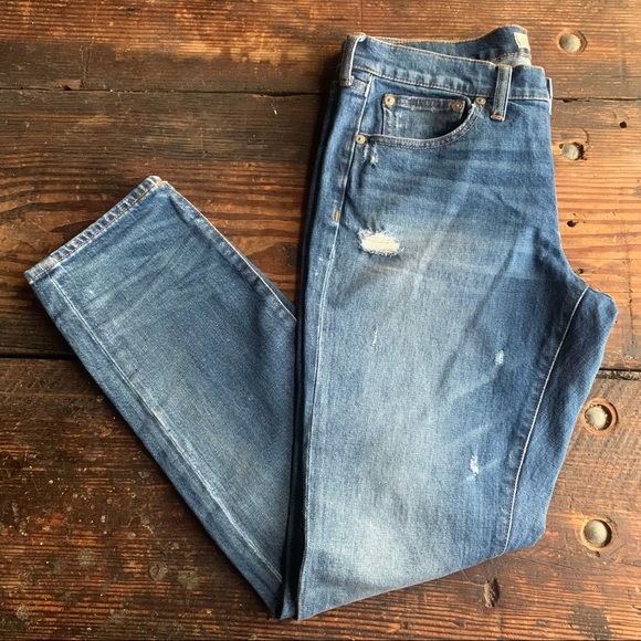 Madewell the slim boyjean painter distressed 27 denim jeans boyfriend like new - Picture 8 of 9